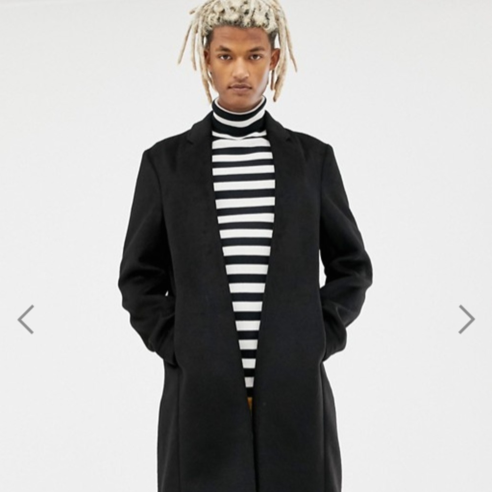 ASOS Men's wool mix kimono jacket in black